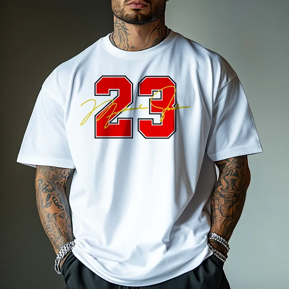 2026 Korean street fashion - versatile men's and women's style T-shirts 23 TShirt Athletic Casual Style White Men