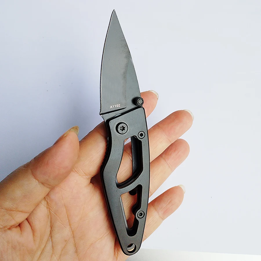 Free shipping Very Sharp 8CR13MOV steel blade Small  Pocket Knife mini all steel  Handle Outdoor DEC Tools