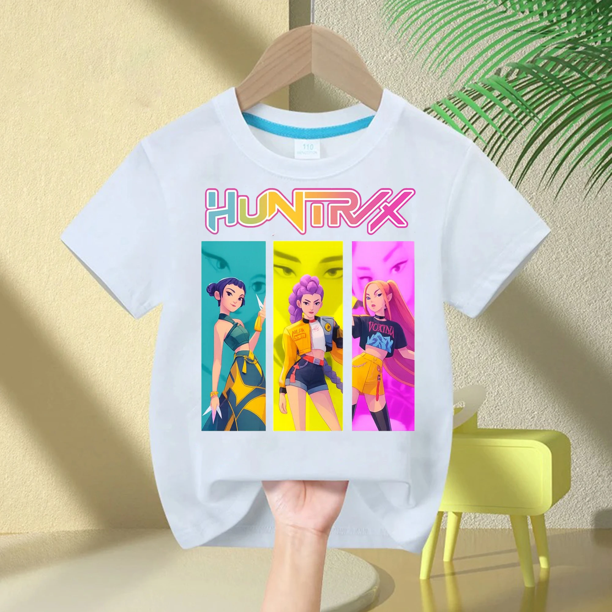 

2025 KPop Demon Hunters Movie Crew Neck Cartoon Girls Boys Tee Girls T-shirt Print Fashion Casual Tops Casual Boys Girl Clothes