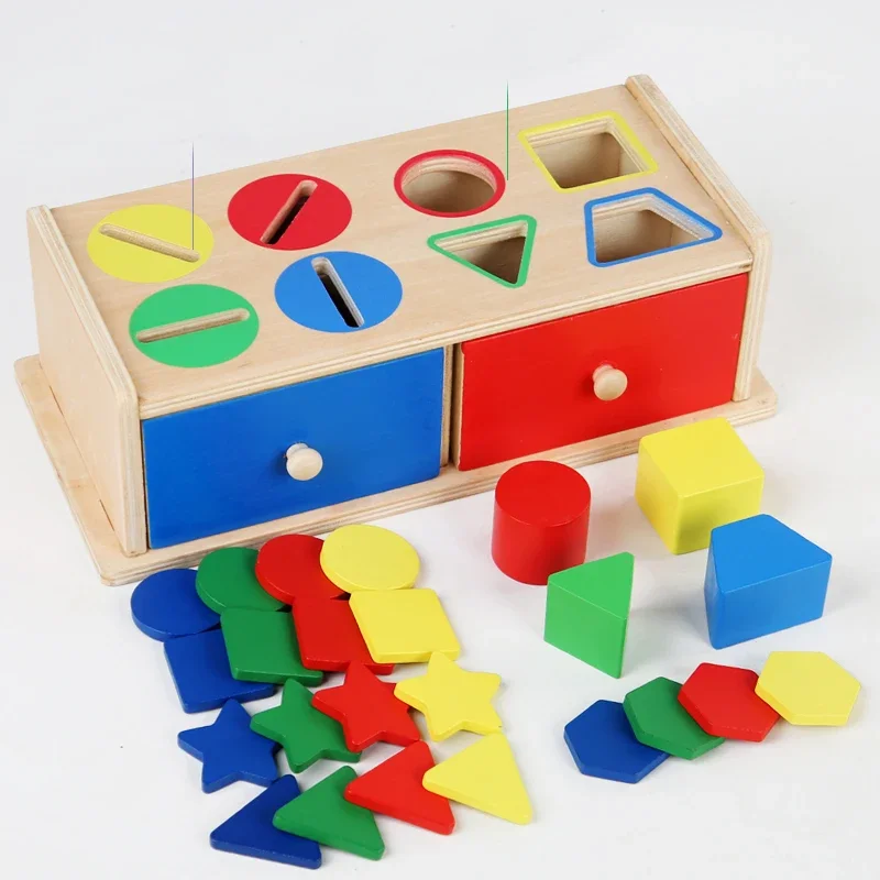 Boîte de tri de formes de couleurs en bois Montessori, jouets éducatifs d'apprentissage préscolaire, cadeaux pour enfants