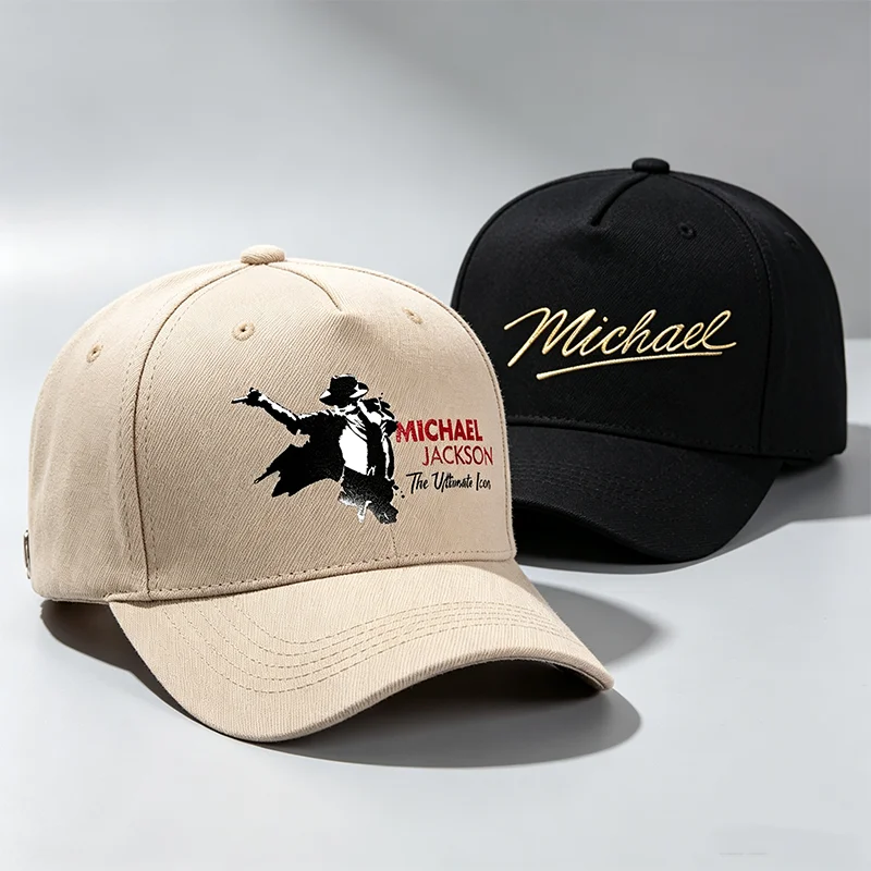 Michael Jackson Baseball Caps Women Man Cartoon Print Sun Hats Fashion Duckbill Cap Hip Hop Adjustable Adult Casual Hat Fan Gift