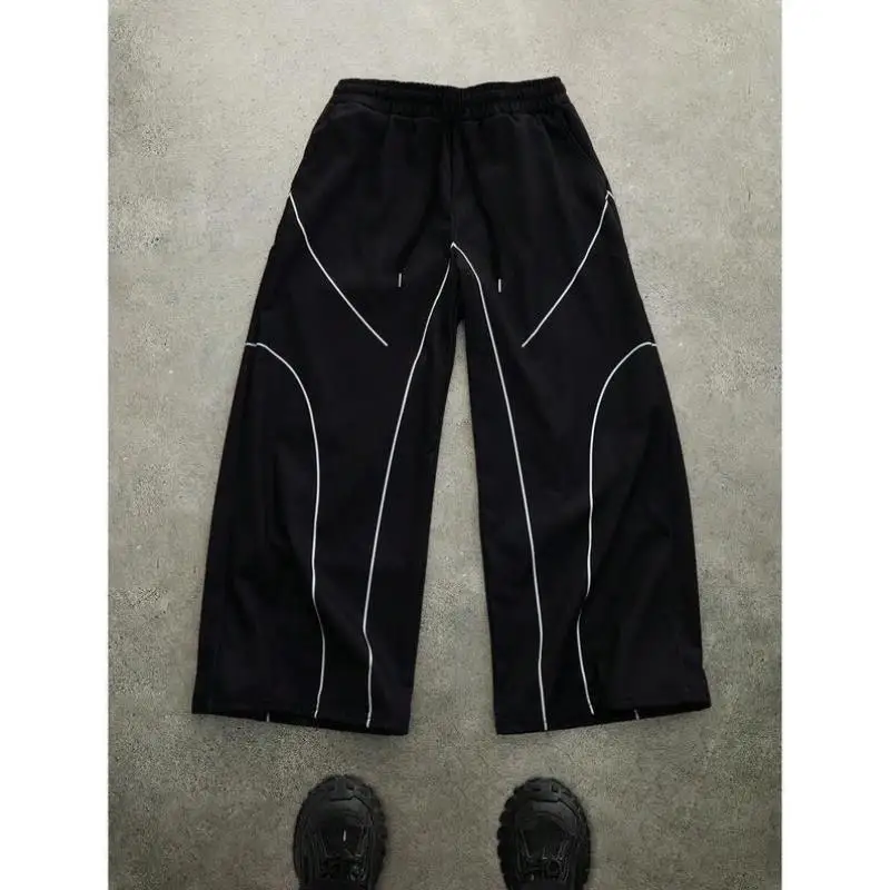 

New Men's Casual Pants High Waist Straight Leg Korean Sle Neutral High Quali Fabric Soldier Pants Suitable for All Gs