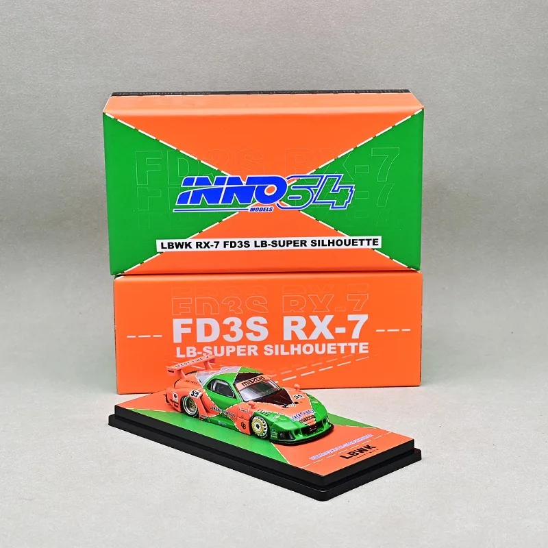 Inno 1/64 lbwk RX-7 fd3s malásia fada liga veículo de motor brinquedo fundição modelo de metal coleção presentes de natal do menino