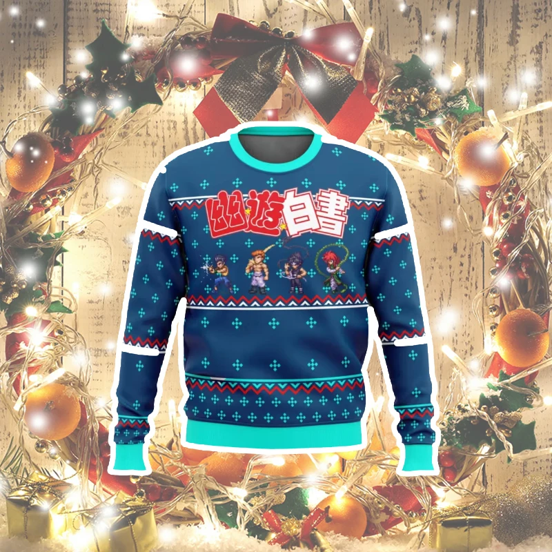 New Year's Gift Hot Sale Christmas Carnival Merry Christmas for Men and Women Funny Ghost Fighter Sprite Ugly Christmas