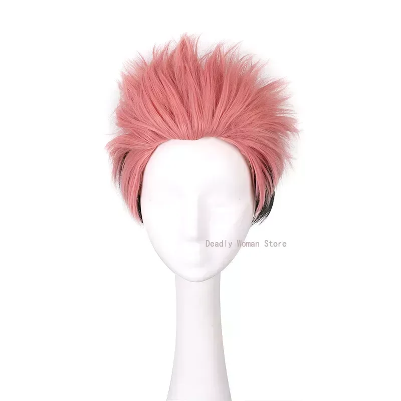 Jujutsu Kaisen Cosplay Ryomen Sukuna Wig Jujutsu Kaisen Yuji Itadori Pink Black Short Heat Resistant Fiber Hair Wigs