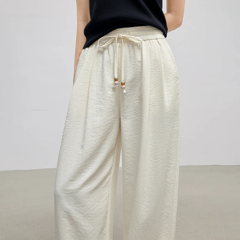 TOYOUTH femmes pantalons décontractés 2025 été nouvelle taille élastique en forme de poire Harem polyvalent pantalons décontractés 8527087