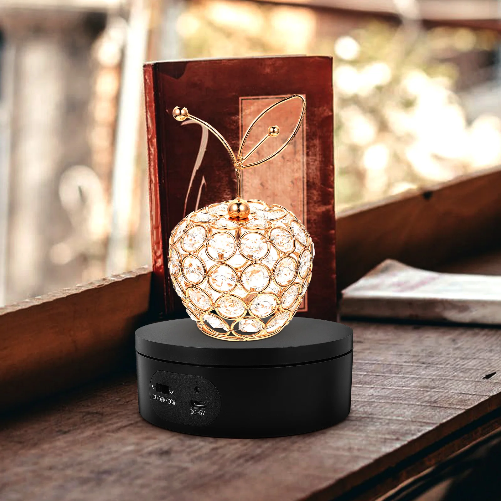 

1 комплект, 1 комплект, электрическая вращающаяся подставка для ювелирных изделий, проигрыватель, витрина, стол с автоматическим вращением, реквизит для фотосъемки, многоразовый ABS