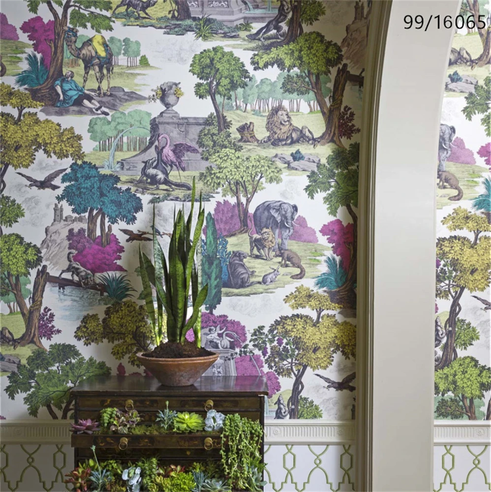 

Custom French country mural 3D wall paper luxury Southeast Asian Character Animal Elephant wall covering wallpaper bedroom study