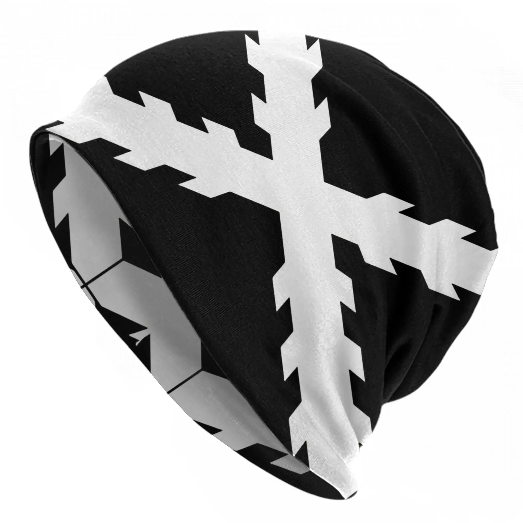 Burgundy Cross White Cap Spanish Empire  Hip Hop Autumn Winter Ski Skullies Beanies Hats Spring Warm Dual-use Bonnet Hat