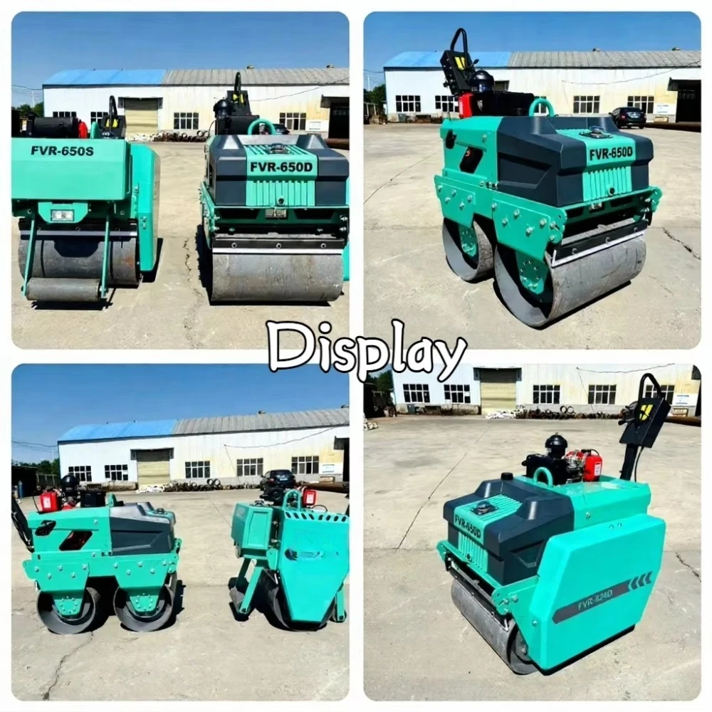 Walk Behind Road Compaction Roller Double Drum Soil Compaction Machinery for Earthwork Compaction Areas