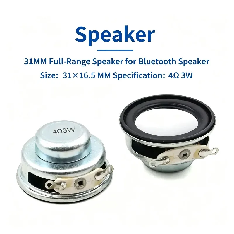 31MM 4 Ohm 3W Mini Speaker Full Range Sound Midrange Bass PU Side Speaker Bluetooth Loudspeakers