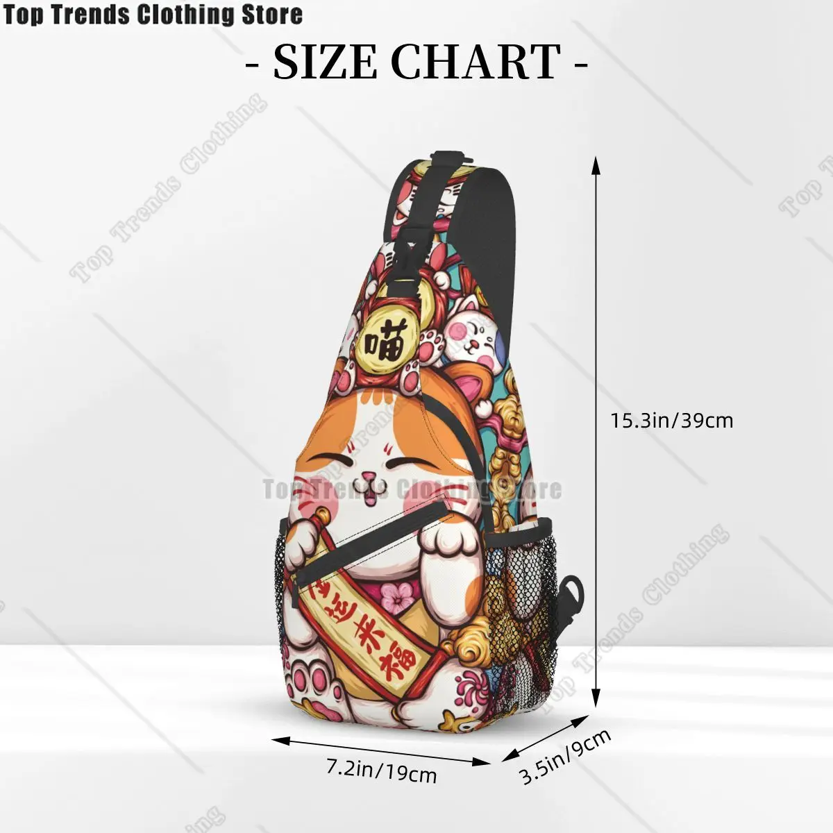 Japanese Style Crossbody Bag Sports Lucky And Blessing Chest Bag Unisex Women Man Fashion Shoulder Backpacks Travel