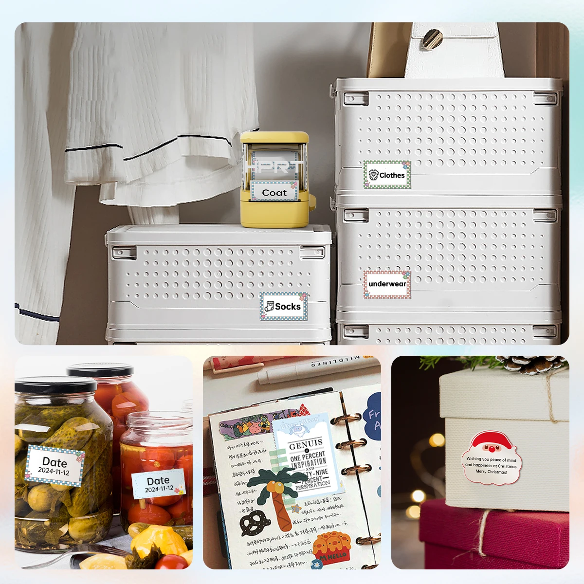 เครื่องพิมพ์ฉลาก New1 ขนาด 2 นิ้ว แบบพกพา ไร้หมึก ใช้บลูทูธ สำหรับธุรกิจขนาดเล็ก บ้าน โรงเรียน เครื่องพิมพ์สติกเกอร์สำหรับพิมพ์ที่อยู่