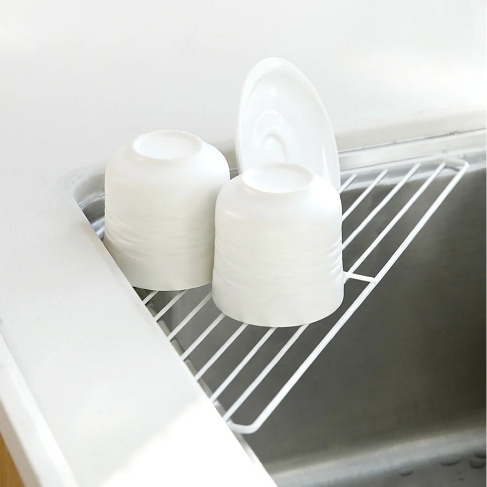 

1Pcs Kitchen Storage Rack Iron Triangle Shelf Space Saving Multi Function Sink Drain Holder for Home Hotel Restaurant