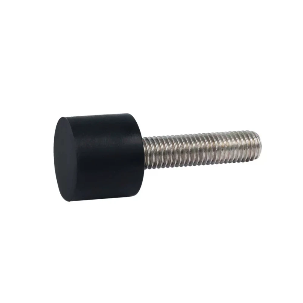 1pcs M3 M4 Black Polyurethane Coated Screw 70A 304 Stainless Steel Urethane Stop Bolt Anti-Collision PU Shock Absorbing Screw