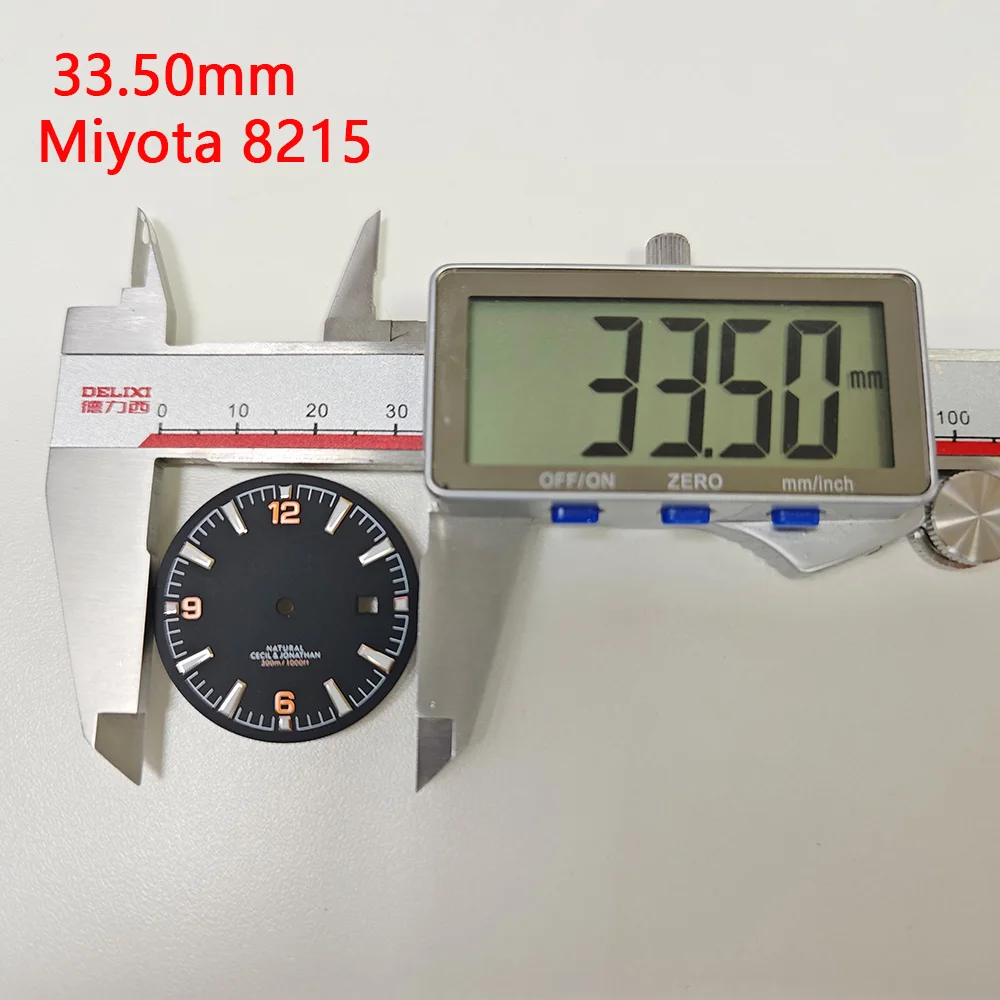 日曜大工のカスタムロゴ,発光ダイヤル,miyota 8215ムーブメントアクセサリー,miyota 8215, 33.5mmに適しています