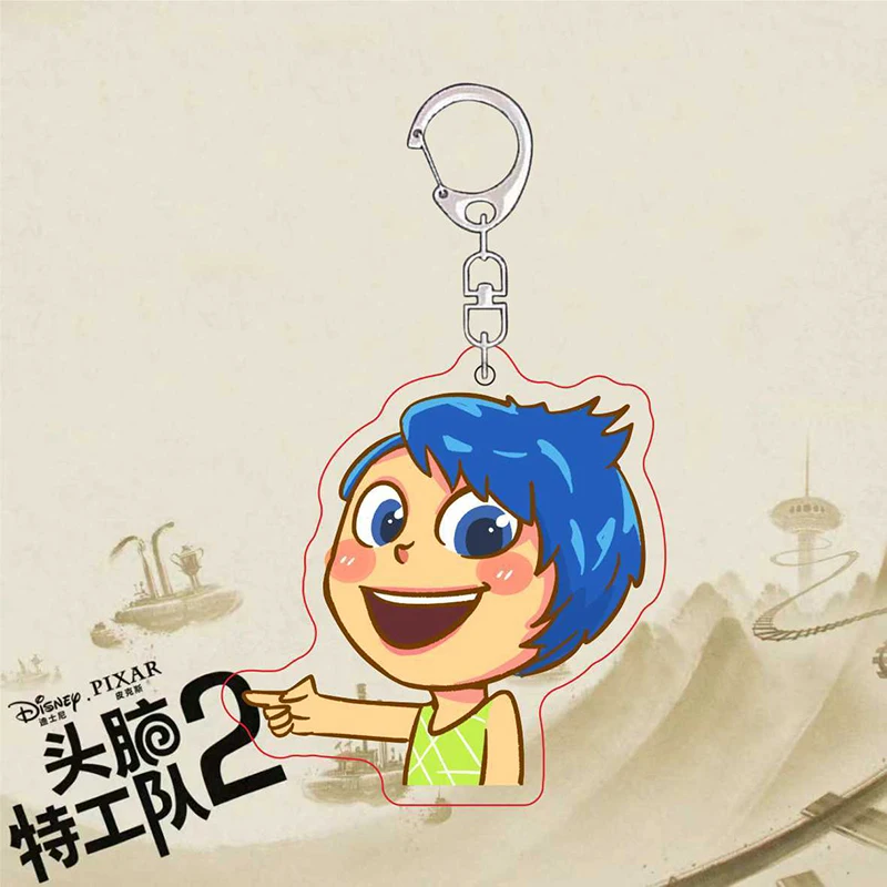 Inside Out 2 Keychain Kawaii Disney Anxiety Envy Anime Student Schoolbag Cute Bag Pendant Hanging Decorations Toys Girls