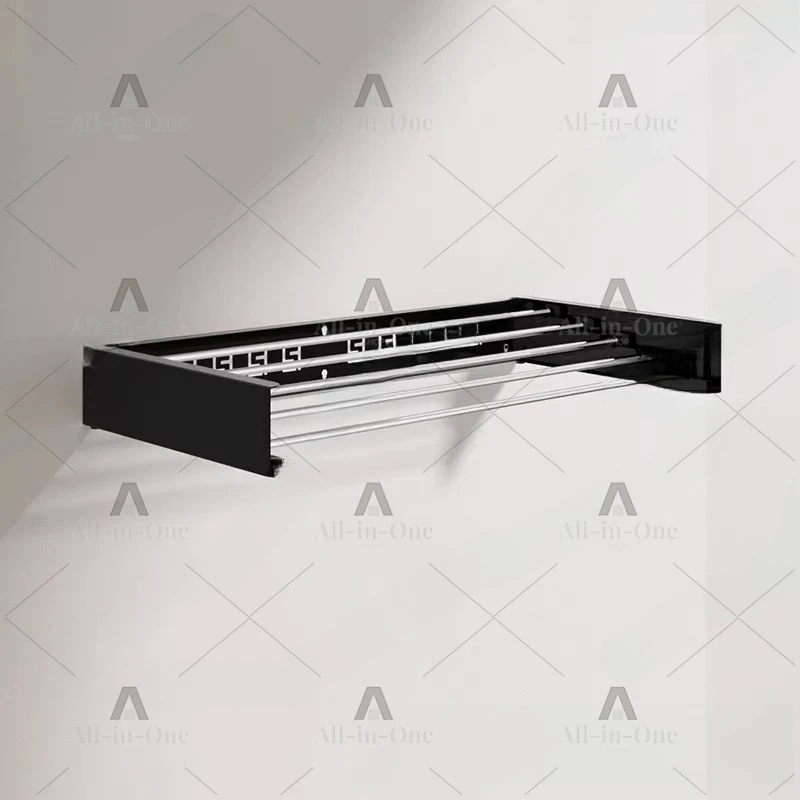 Indoor Folding Drying Rack, Wall-mounted Invisible Drying Rack, Balcony Hanging Clothes Rod Cooling Hanger Towel Rack