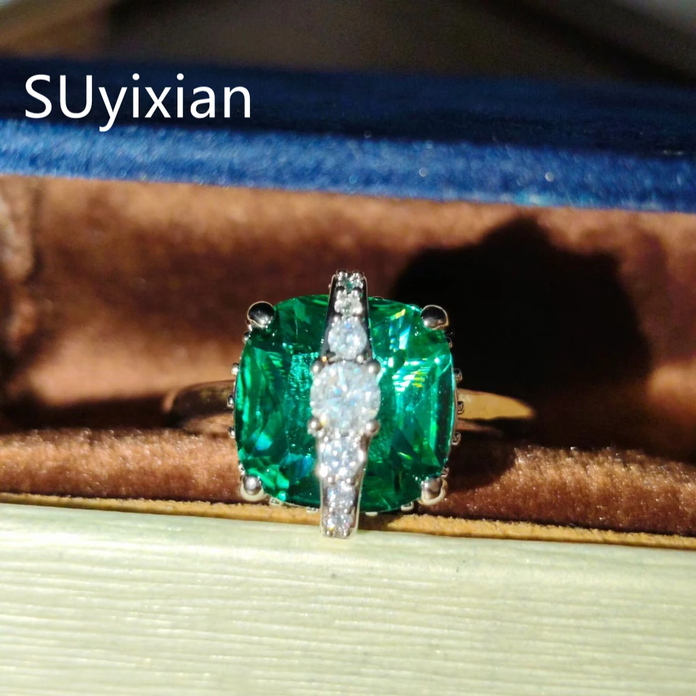 925 Sterling Silver Multi-Color Sugar Cube Earrings Ring Necklace Set