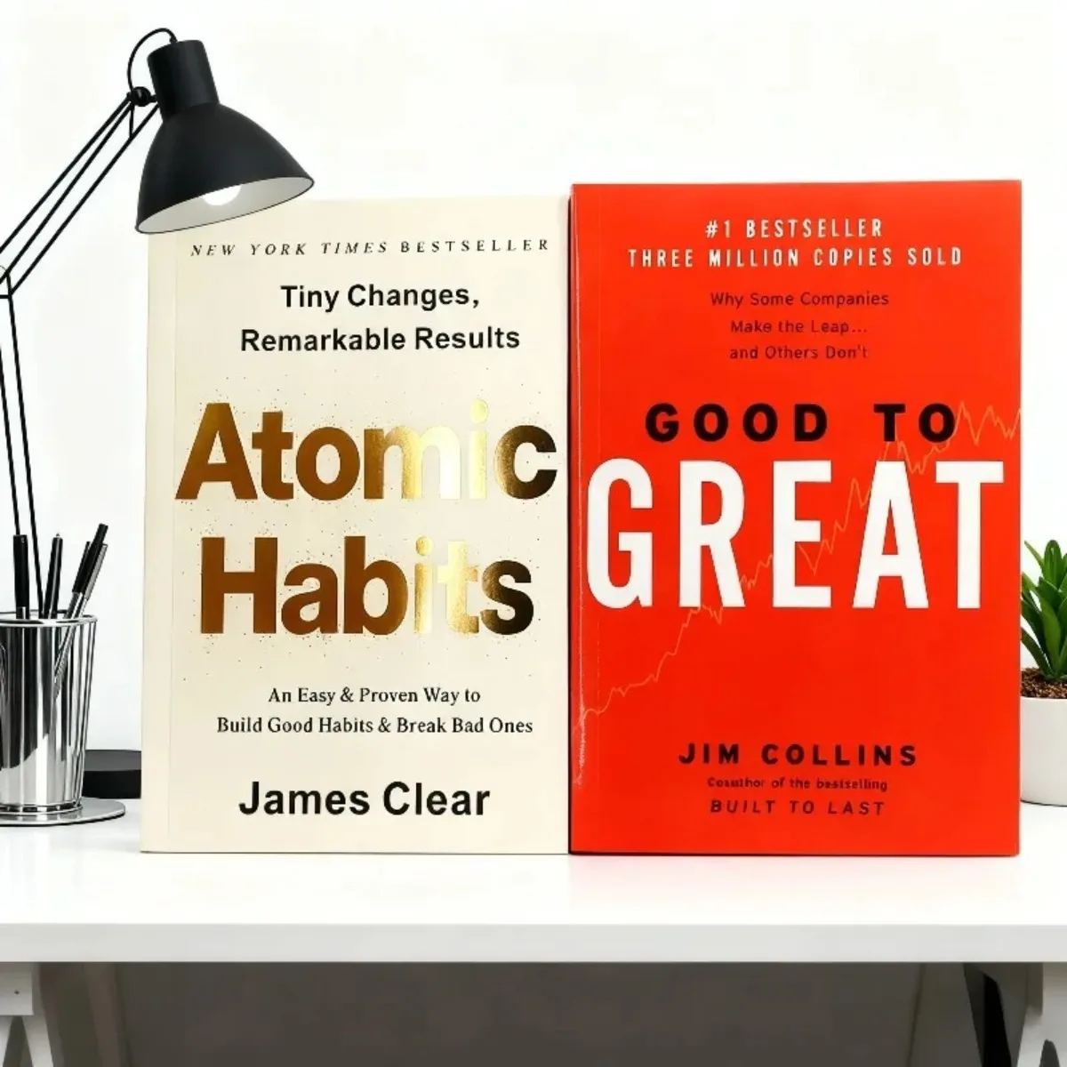 

《Atomic Habits》+《Good To Great》Book Set Daily Improvement & Business Leap: Connect Individual To Organization Core Success Paths