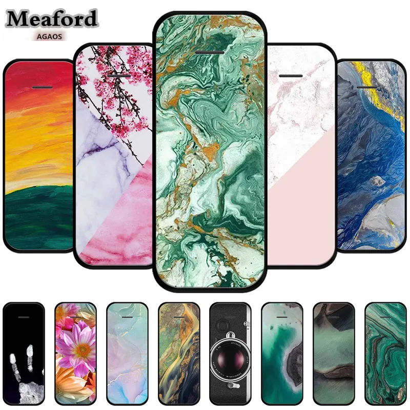 ปกหลังสําหรับNokia 215 4Gกรณีหินอ่อนซิลิโคนนุ่มTPUโทรศัพท์FundaสําหรับNokia 215 4G Protector Nokia215 TA-1284 กันชนCoque