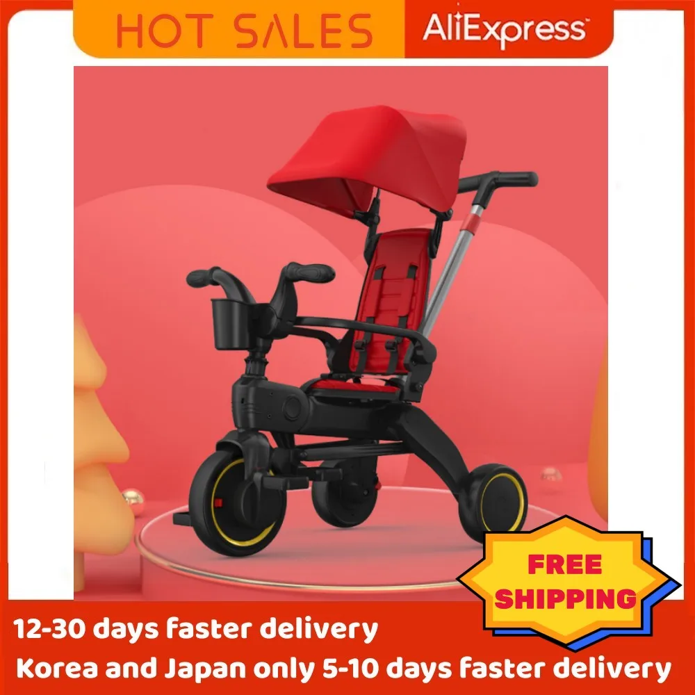 Children's tricycle 1-5 years old foldable baby stroller, lightweight baby bicycle tricycle,high quality and fast free delivery