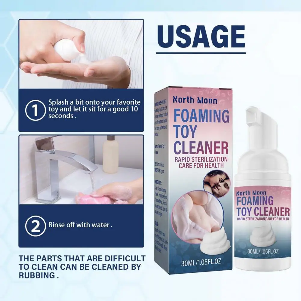 Sex Toy Cleanser  Good Non-irritating Ingredients Hygienic  Adult Sex Toy Cleaner Gentle Foaming Cleanser for Male Masturbators