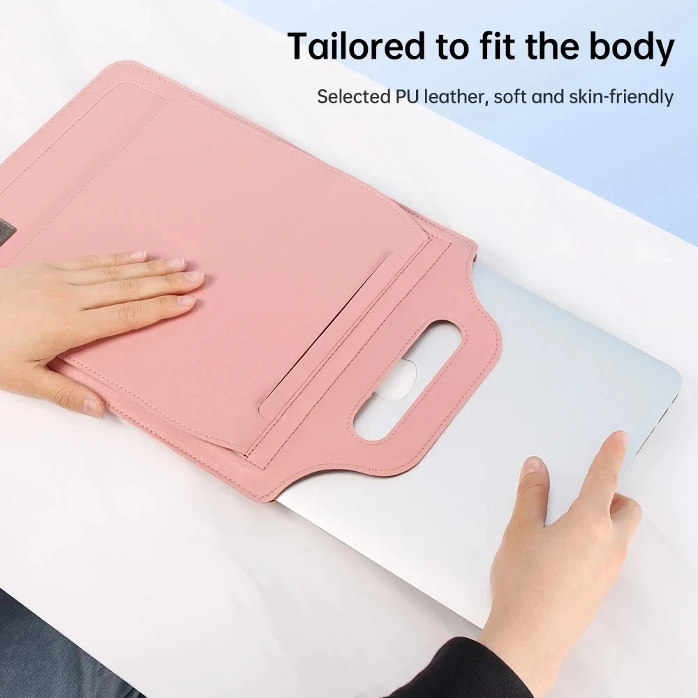 Etui na laptopa ze skóry PU do Macbook Air Pro 12 13 14 15 15.4 15.6 cala, pokrowiec na notebooka Dell HP ASUS — zdjęcie produktu 3