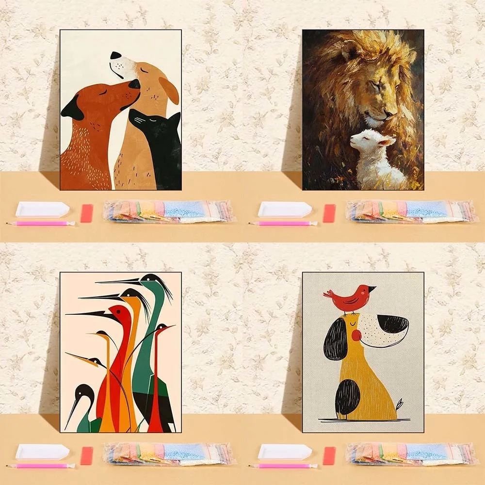 

Cartoon Animals Diamond Painting Mosaic Handmade Embroidery Anime Picture Of Rhinestone Full Round Drill Home Decor Wall Art