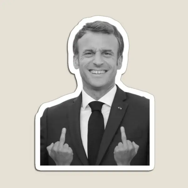 Emmanuel Macron Middle Finger Funny Phot Magnet Cute Colorful Home Kids Refrigerator Decor Toy Funny Stickers Holder Baby