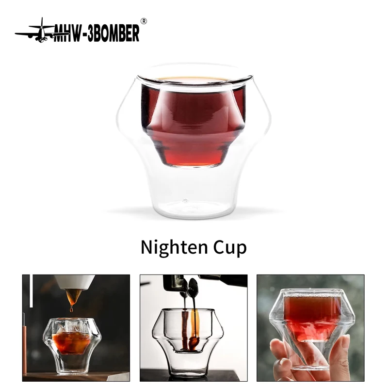 MHW-3BOMBER Double Wall Glass Espresso Cups Anti-scald Reusable Tea Mug Shot Glass Wine Cup Art Home Barista Coffee Accessories