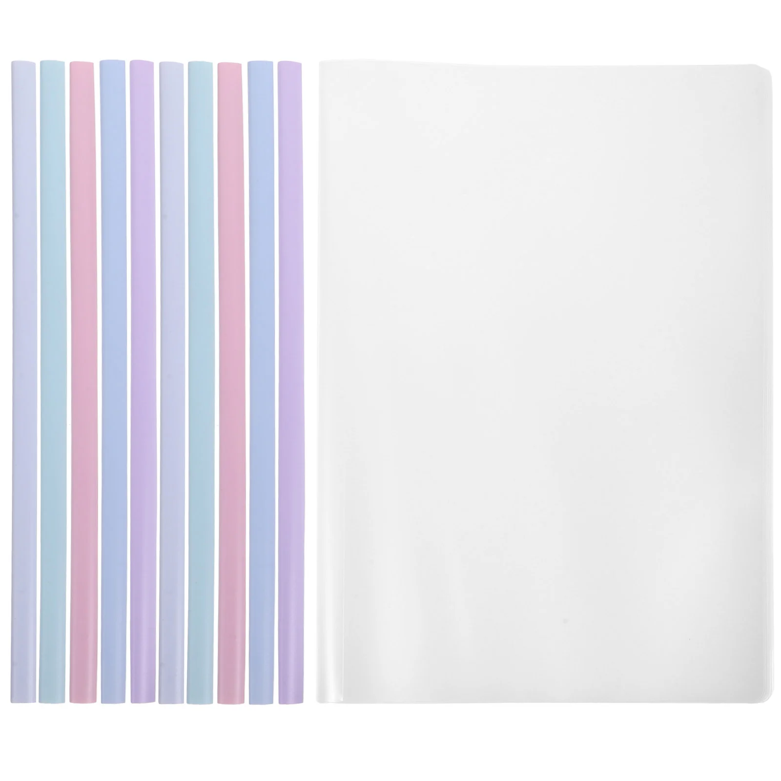10 Pcs Water Proof Drop Pump Folder Student Bookmarks Organizer Binder Plastic Cover Binding Bars