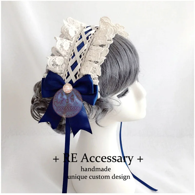 Accessori per capelli Lolita ragazza nastro di pizzo Fascia per capelli Accessori anime dolci e carini in stile giapponese