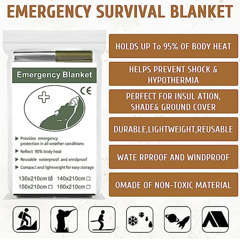 

Outdoor emergency survival blanket, pet sun protection blanket, marathon camping insulation blanket