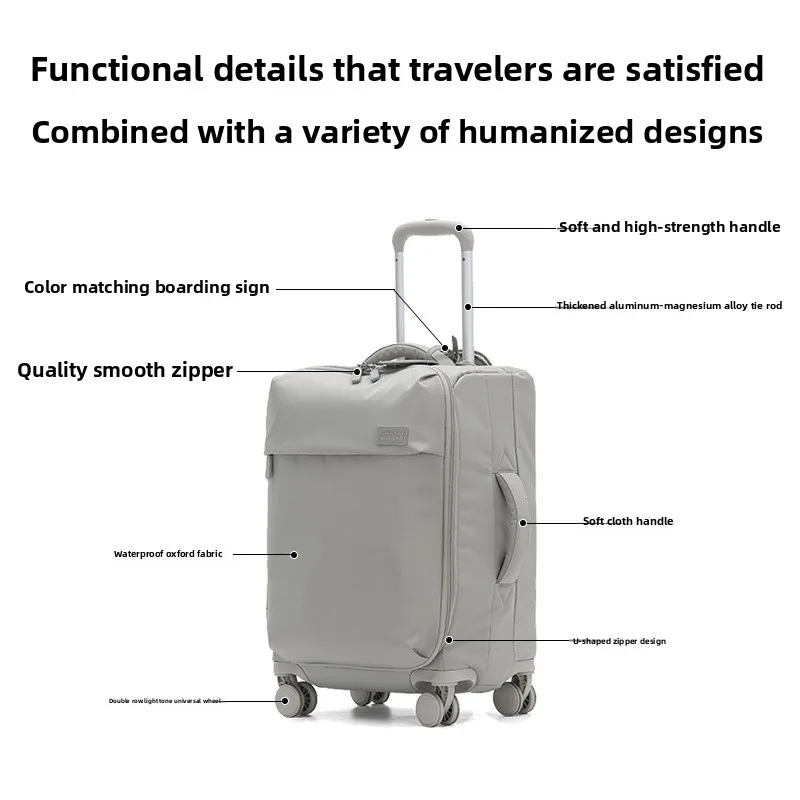 24/26 بوصة سعة كبيرة خفيفة الأمتعة أكسفورد القماش المياه برهان سستة حقائب السفر 20 بوصة تحمل على الأمتعة #3