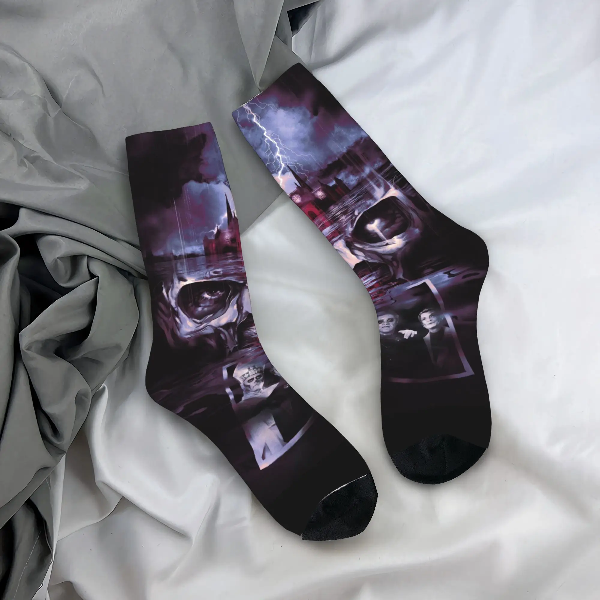 

Модные носки унисекс для экипажа Ghost Rock Metal Band, удобные впитывающие пот носки-платья