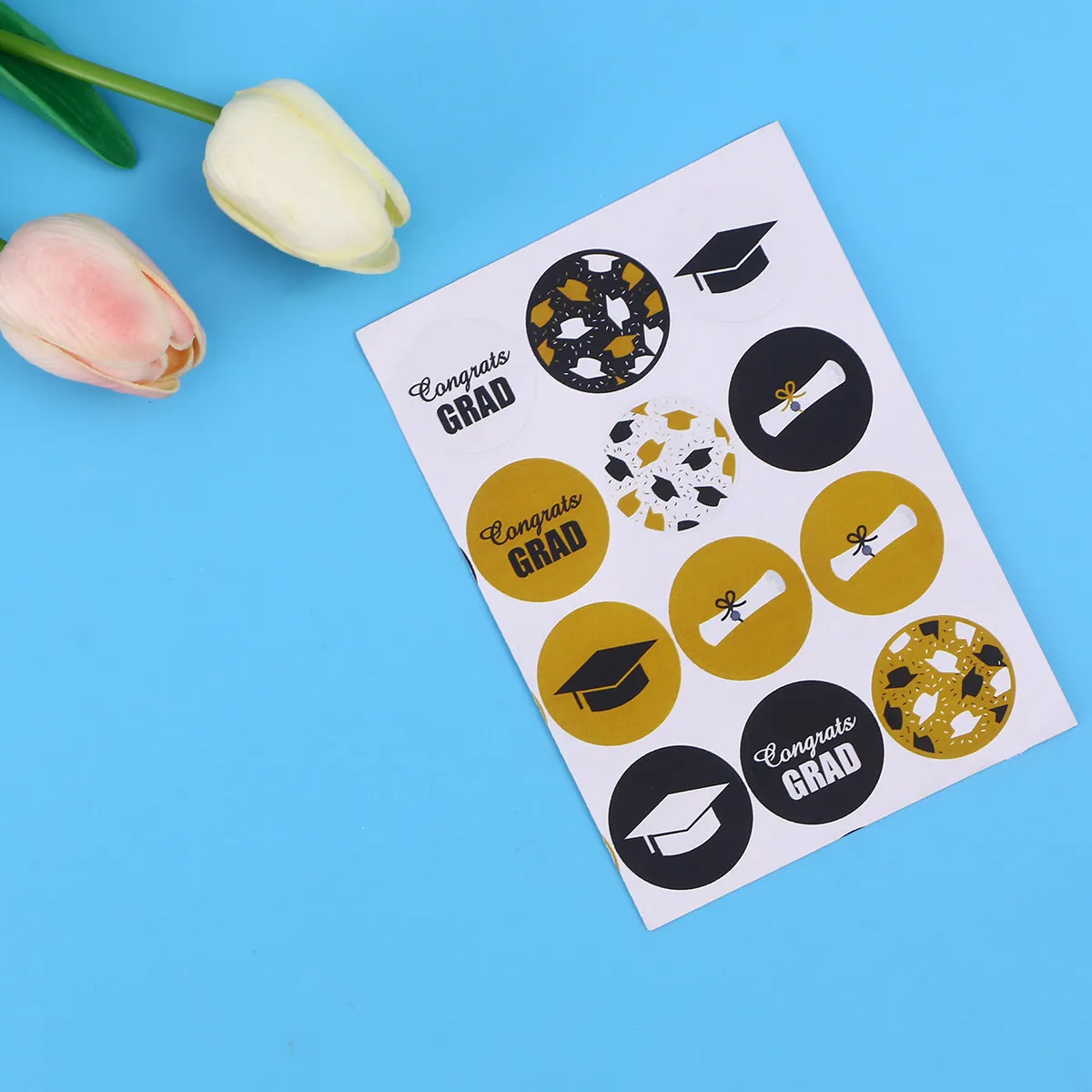 

240Pcs Graduation Seal Stickers Certificate Decorative Round Labels Handmade for Balloons Cards Parcels Round Label