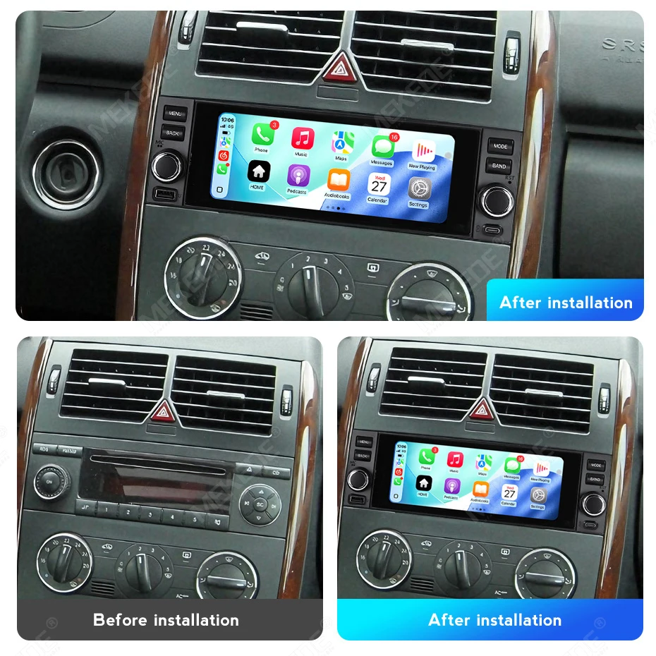MEKEDE  6.86inch CarPlay Car Radio Stereo For Mercedes Benz B200 W169 A150 A170 A200 2004-2012 Stereo Central Multimedia Player