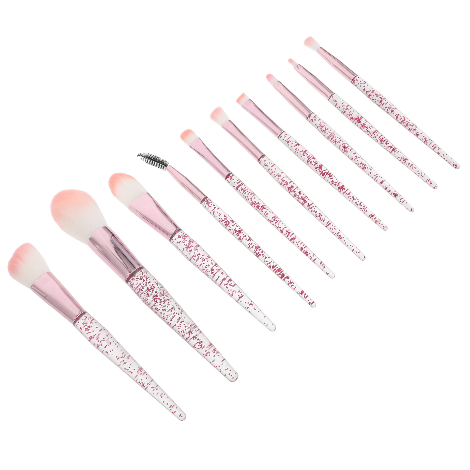 10-delige oogschaduwborstelset sprankelend handvat soepele toepassing voor contourblush markeerstift crème poeder make-upkit