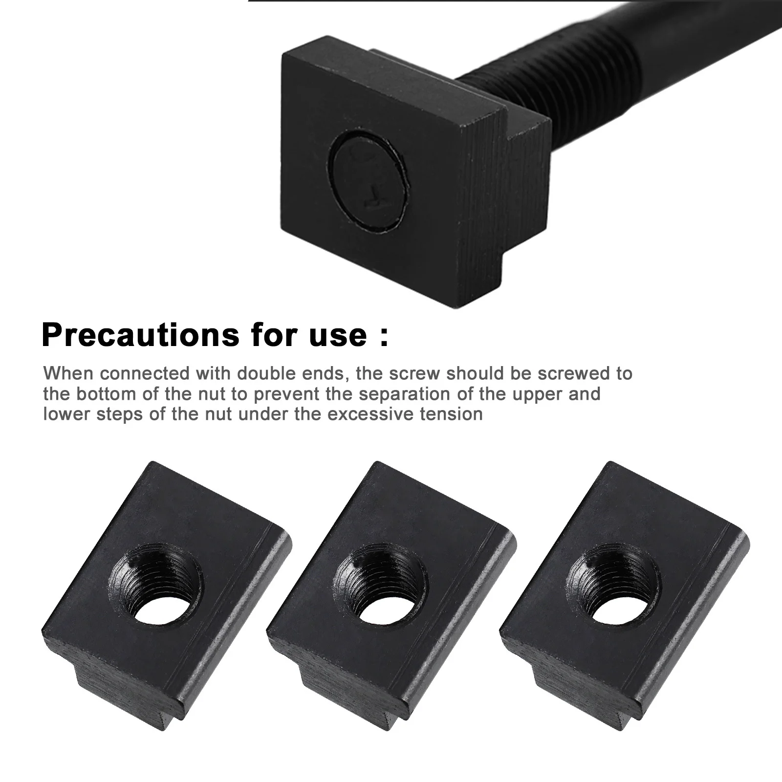 

10Pcs T Slot Nuts M8 Carbon Steel T-Type Sliding Nut Block for Truck Bed Rail Cleat Industrial Aluminum Frame T-Slot Nut