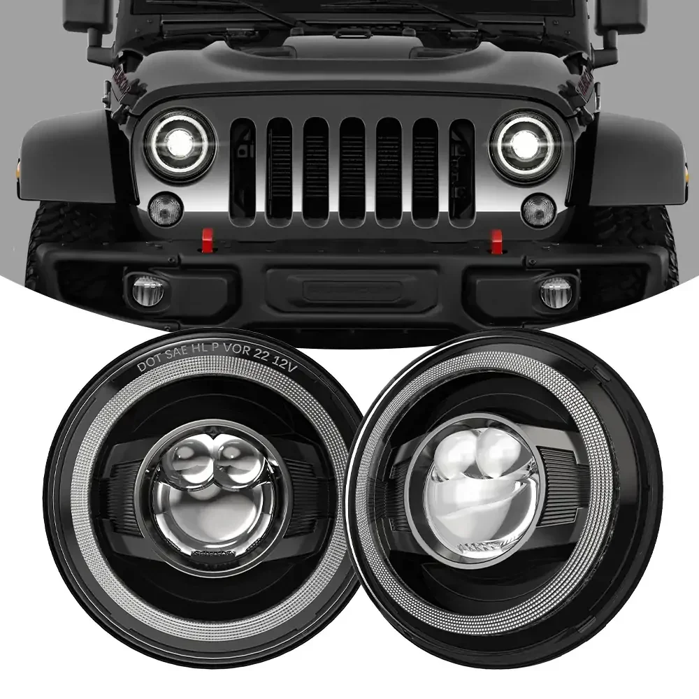 DOT 7inch Round LED Headlights 8000LM High Beam Super Bright Car Headlight Assembly for Jeep Wrangler JK JKU LJ CJ TJ 1997-2018