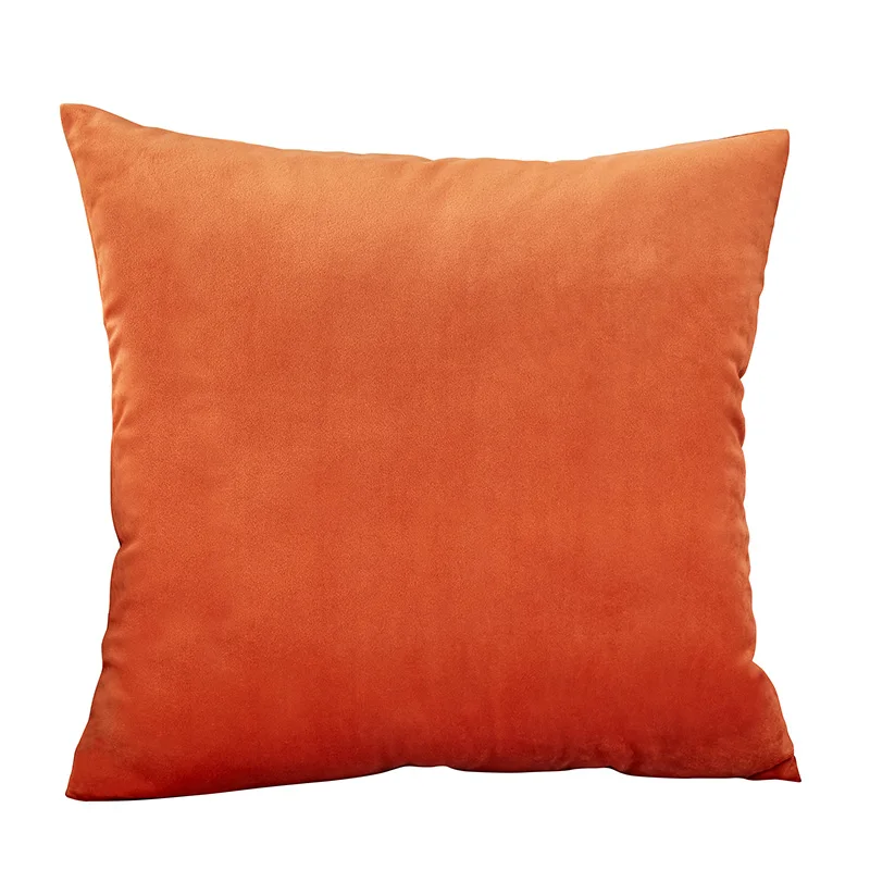 Orange Velvet Cushion Cover Soft Pillowcases 45x45 Nordic Home Decor Pillow Cover for Sofa Throw Pillows Decorative 40x40 30x50