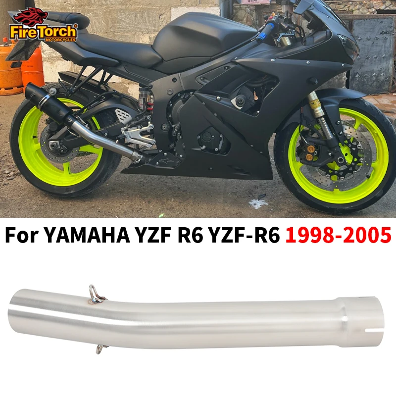 For YAMAHA YZF R6 YZF-R6 1998 1999 2000 2001 2002 2003 2004 2005 Motorcycle Exhaust Escape Modified Mid link pipe Moto Muffler