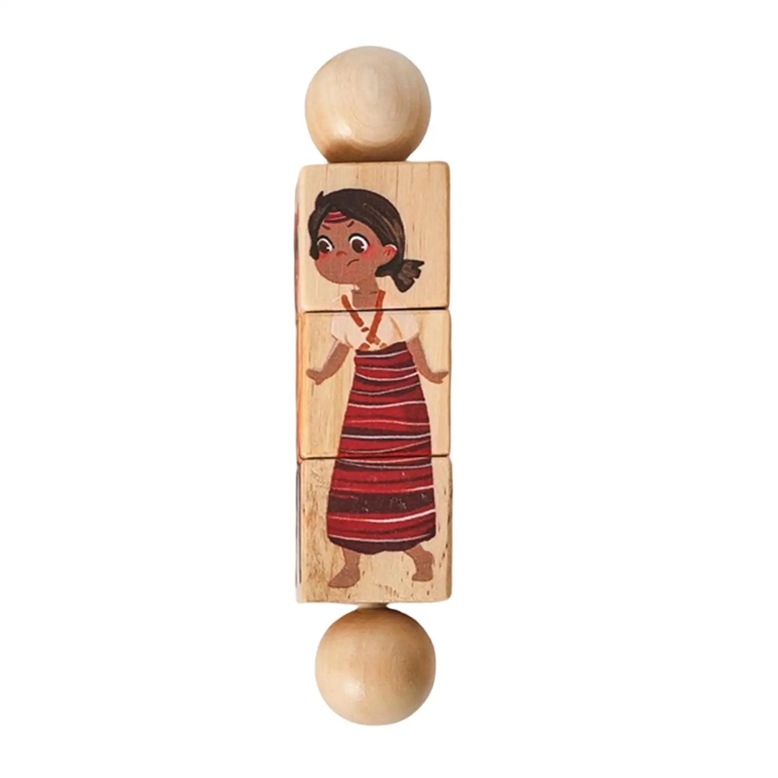 Wooden Twist Toy Educational Play Fine Skill Recognition, Hand Grasping, Wood Rotating Game Boys Girls Educational Puzzle Toy