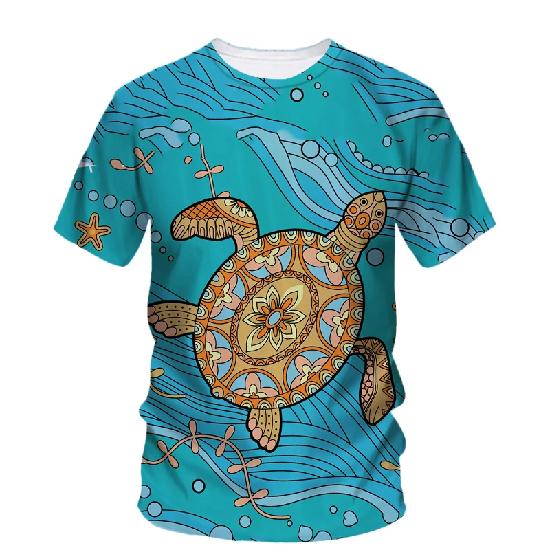 

Summer Hip Hop Animal Turtle 3d Printed Men's T-Shirt Fashion Creative Quality Short Sleeve Sunshine Handsome Neutral Loose Top