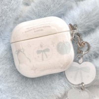 Cute bow imd shell for apple airpods 1 2 3 pro 2nd 4 wireless bluetooth charging box earphone case pendant cover
