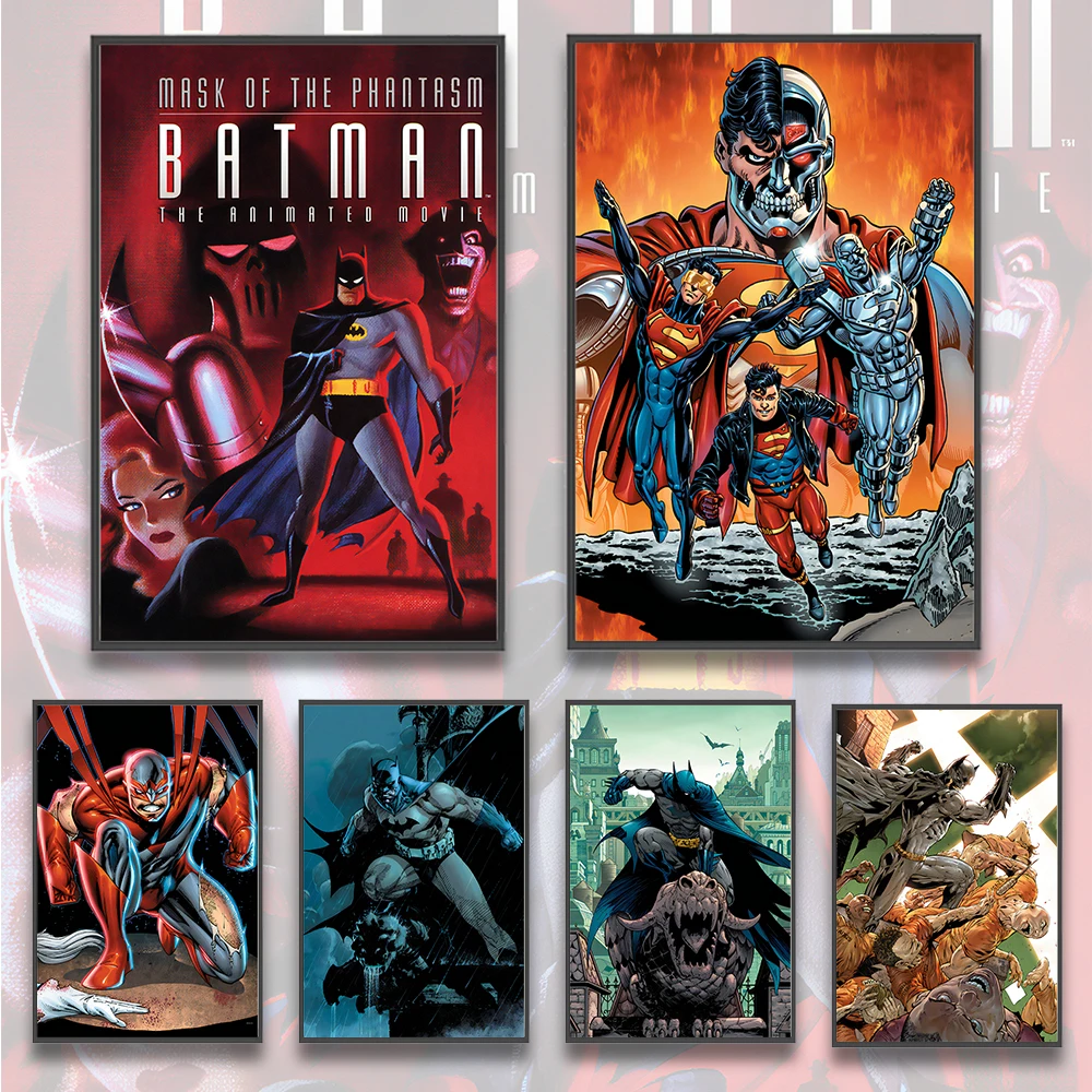 تيار مستمر باتمان ذاتية اللصق ملصق الفيلم أرقام صور ديكور المنزل اللوحة جدار مبدع ديكور فني خلفية غرفة الكمبيوتر هدية #1