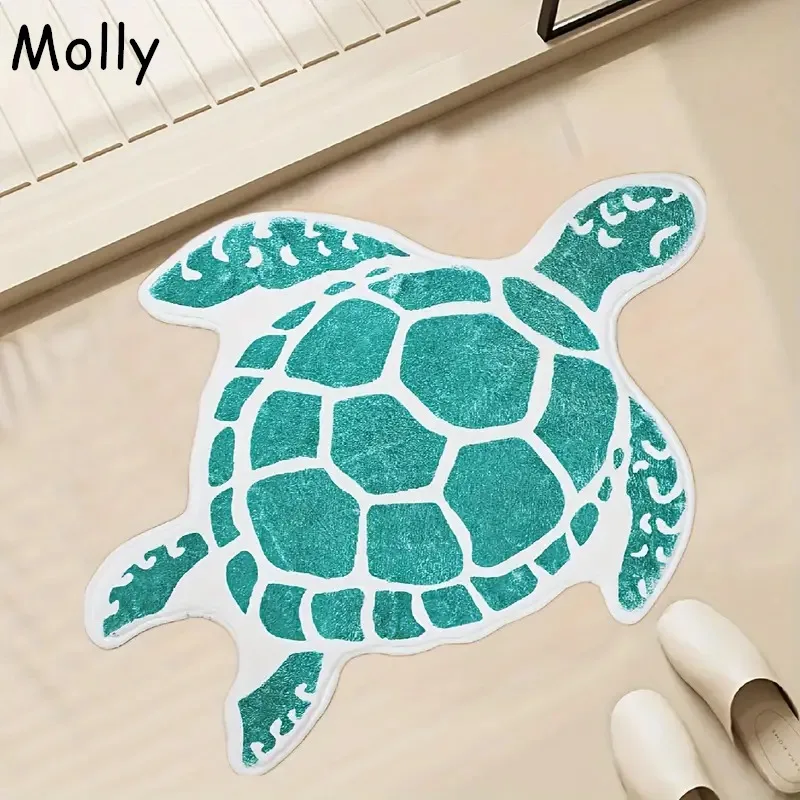 

Turtle Bath Mats Absorbent Quick-drying Shower Room Mat Cute Soft Area Rug Bedroom Bedside Floor Mat Entrance Doormat Kawaii Rug