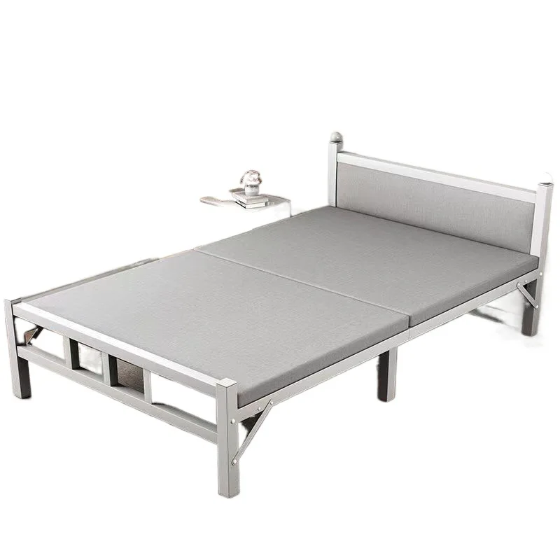 Folding Single bed Lunch break Household wooden Office nap bed Double simple Portable invisible bed