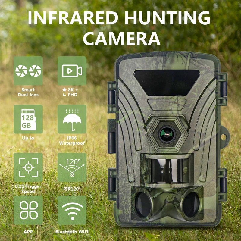 cameras-de-trainee-60mp-8k-prend-en-charge-l'application-bluetooth-pour-la-chasse-aux-animaux-en-plein-air-vision-nocturne-infrarouge-et-surveillance-de-la-faune-pr802w